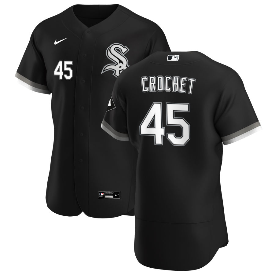 Chicago White Sox 45 Garrett Crochet Men Nike Black Alternate 2020 Authentic Player MLB Jersey